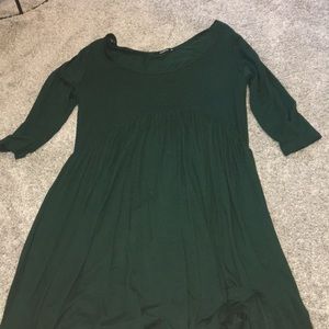 green long sleeve dress with pockets